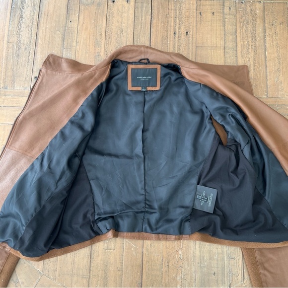 Marc new York Marc Andrews whiskey Leather Women's large bomber Jacket - Picture 9 of 14